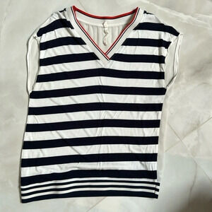 Blue and White Stripe Top